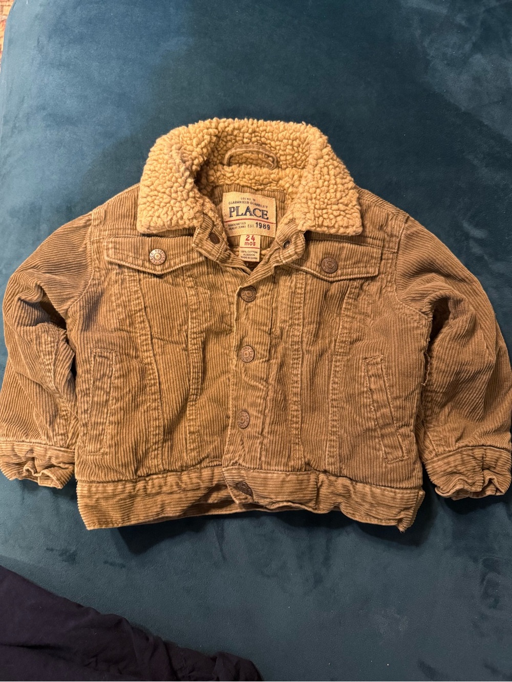 Place Tan Corduroy Sherpa Collar Toddler Jacket